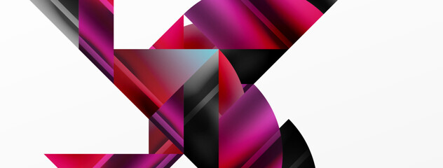 Minimalistic elegance shines through in this metallic background, showcasing composition of circles and triangles, creating geometric masterpiece