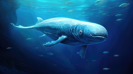 Deep Swim of One Marine Animal in Marine Biology