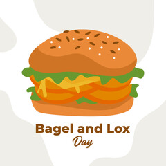 Vector illustration Bagel and Lox Day. Bagel and Lox Day illustration vector background. Vector eps 10