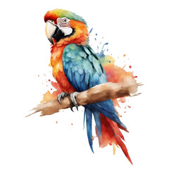 watercolour, macaw 