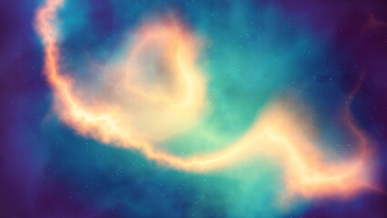 Nebula and galaxies in space. Abstract cosmos background