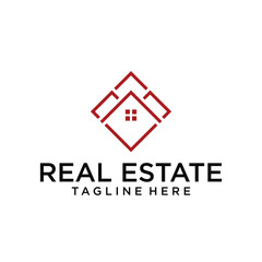 Real Estate Logo Design Simple. Flat Vector Logo Design Template Element for Construction Architecture Building Logos.