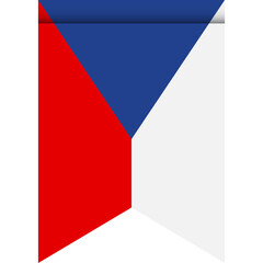 Czech Republic flag or pennant isolated on white background. Pennant flag icon.