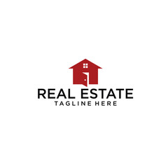 Real Estate Logo Design Simple. Flat Vector Logo Design Template Element for Construction Architecture Building Logos.