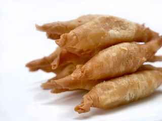 Pisang molen, banana fritters, traditional Indonesian snack streetfood, fried banana