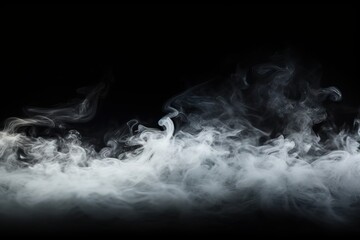 black isolated backdrop smoke dense fog background mist steam vapour white fluffy cloud abstract floor generator disco effect artificial thick fume emit dirty - obrazy, fototapety, plakaty