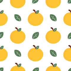 illustration orange seamless pattern on white background
