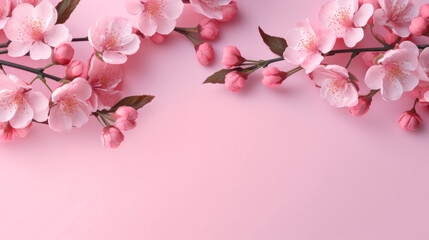 Fototapeta na wymiar Sakura on pink background