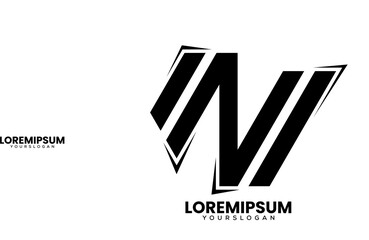 letter n icon logo design - obrazy, fototapety, plakaty