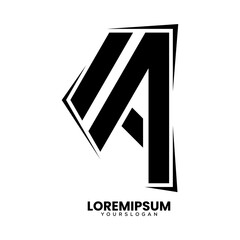 letter i a icon logo design