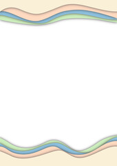 Frame background with waves, frame a4, waves Frame partial color