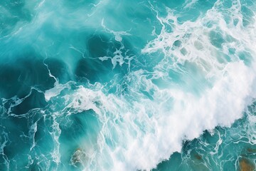 background nature sea abstract tide summer wave ocean green olive Turquoise splash pale water surface surf pea motion cyan foam breeze acid action - obrazy, fototapety, plakaty