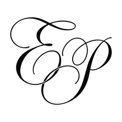 Fototapeta premium EP Calligraphy Monogram Initial Letters Logo