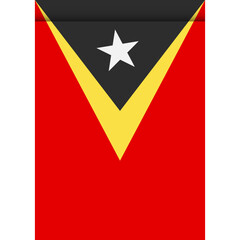 East Timor flag or pennant isolated on white background. Pennant flag icon.