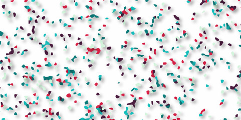 Confetti style colorful watercolor paint splash garlands and streamers party background. Colorful splash Texture Isolated on White Panoramic Background. Colored Stains and Blots.