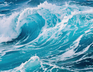 ocean waves background in the blue tropical sea