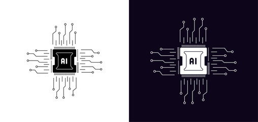 Artificial intelligence,ai technology chip Vector illustration