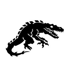 alligator monster Logo Monochrome Design Style