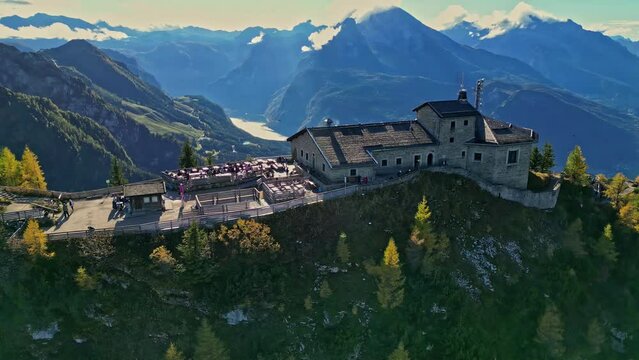 Aerial view of Eagle's Nest at the top of mountain, Germany