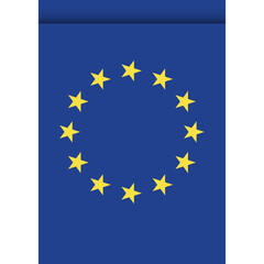 EU flag or pennant isolated on white background. Pennant Europe flag icon.