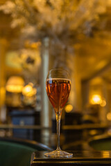 glass of red wine on the table