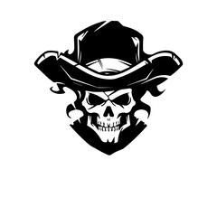 buccaneer pirate Logo Monochrome Design Style - obrazy, fototapety, plakaty