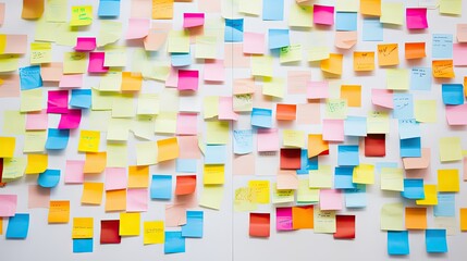 sticky notes stuck pattern less on the wall