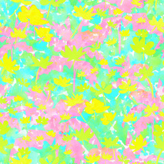 Abstract watercolor floral tie dye seamless pattern