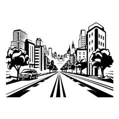 City Street Logo Monochrome Design Style