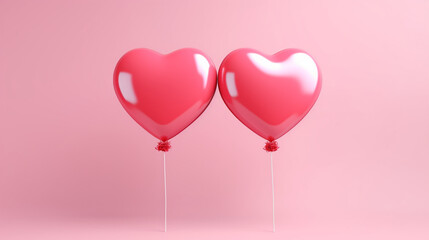 Happy Couple Celebrating Valentine's Day with Heart-Shaped Balloons