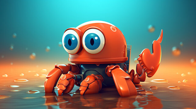 Cute Cartoon Lobster Character