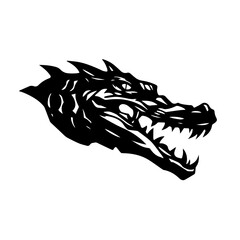 crocodile Logo Monochrome Design Style
