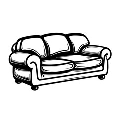 Couch Logo Monochrome Design Style