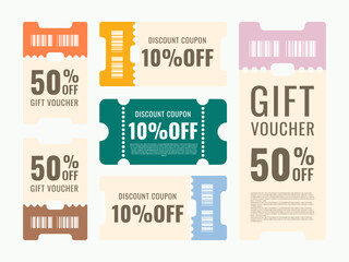 Coupon Discount template, Shopping marketing and best promotion retail price vector illustration, Colorful