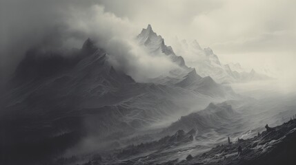 Obraz premium scenery of the mountain top, copy space, 16:9