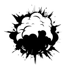 Explosion Logo Monochrome Design Style