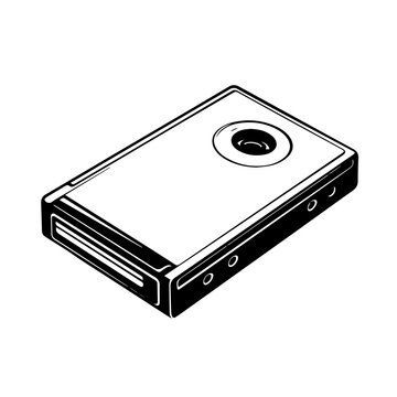 External Hard Drive Logo Monochrome Design Style