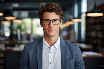 Obraz premium Office worker portrait smart casual, diverse, relatable personality