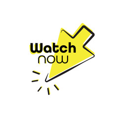 watch now button on white background	