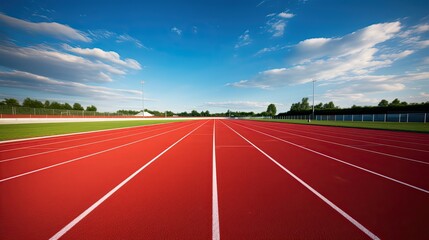 Pristine Running Track.Smooth Surface Ready for Runner