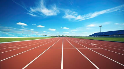 Pristine Running Track.Smooth Surface Ready for Runner