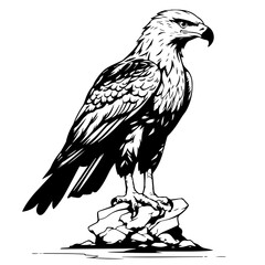 Fototapeta premium golden eagle Logo Monochrome Design Style