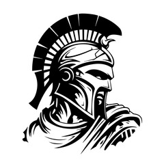 Hoplite Warrior Logo Monochrome Design Style