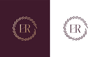 ER logo design vector image - obrazy, fototapety, plakaty
