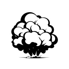 Mushroom Cloud Logo Monochrome Design Style