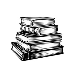 Pile Books Logo Monochrome Design Style