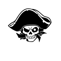 pirate mascot Logo Monochrome Design Style