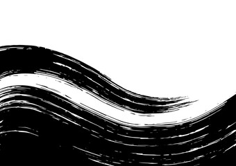 筆で描いたかすれた波のような背景素材