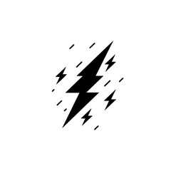 thunder bolt Logo Monochrome Design Style - obrazy, fototapety, plakaty