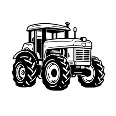 tractor Logo Monochrome Design Style